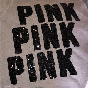 Black Sequin “Pink Pink Pink” zip up